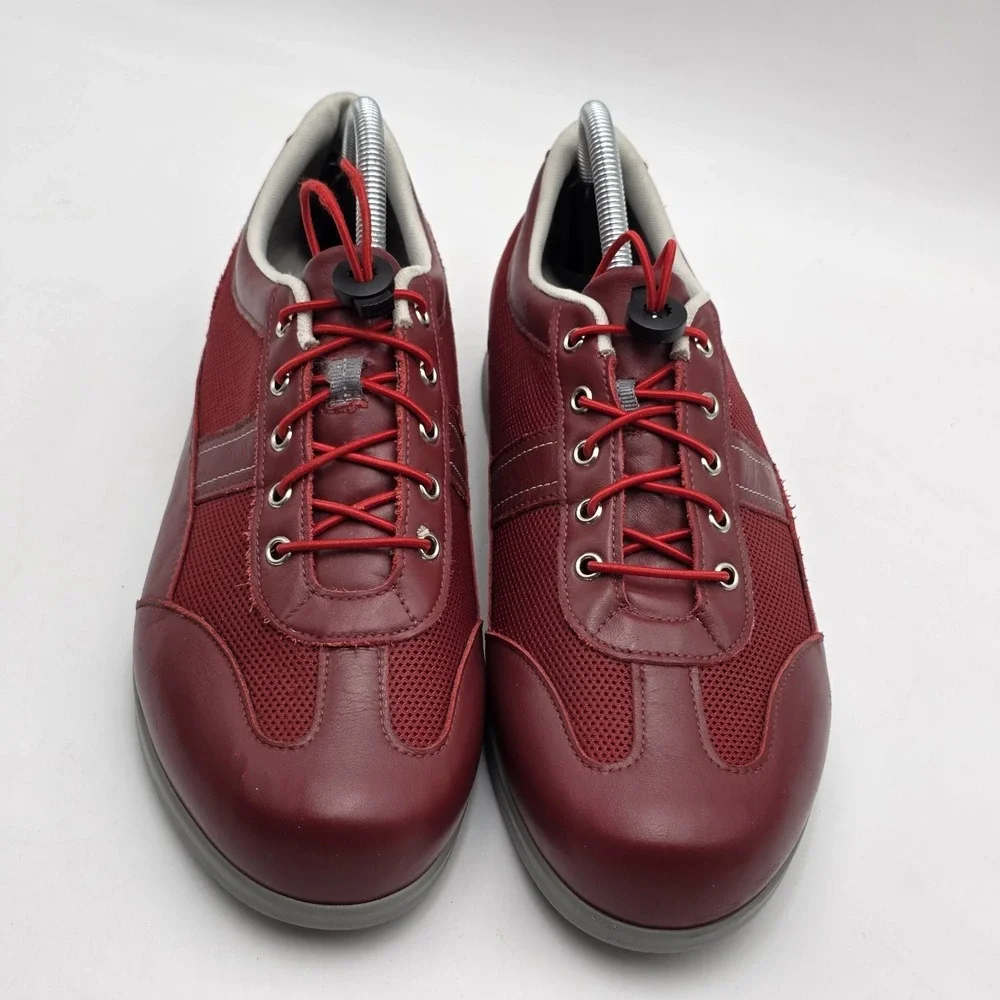 SAS Mesh Walking Shoes Sneakers Womens Size 11 W Red Leather Orthotic SEE PHOTOS
